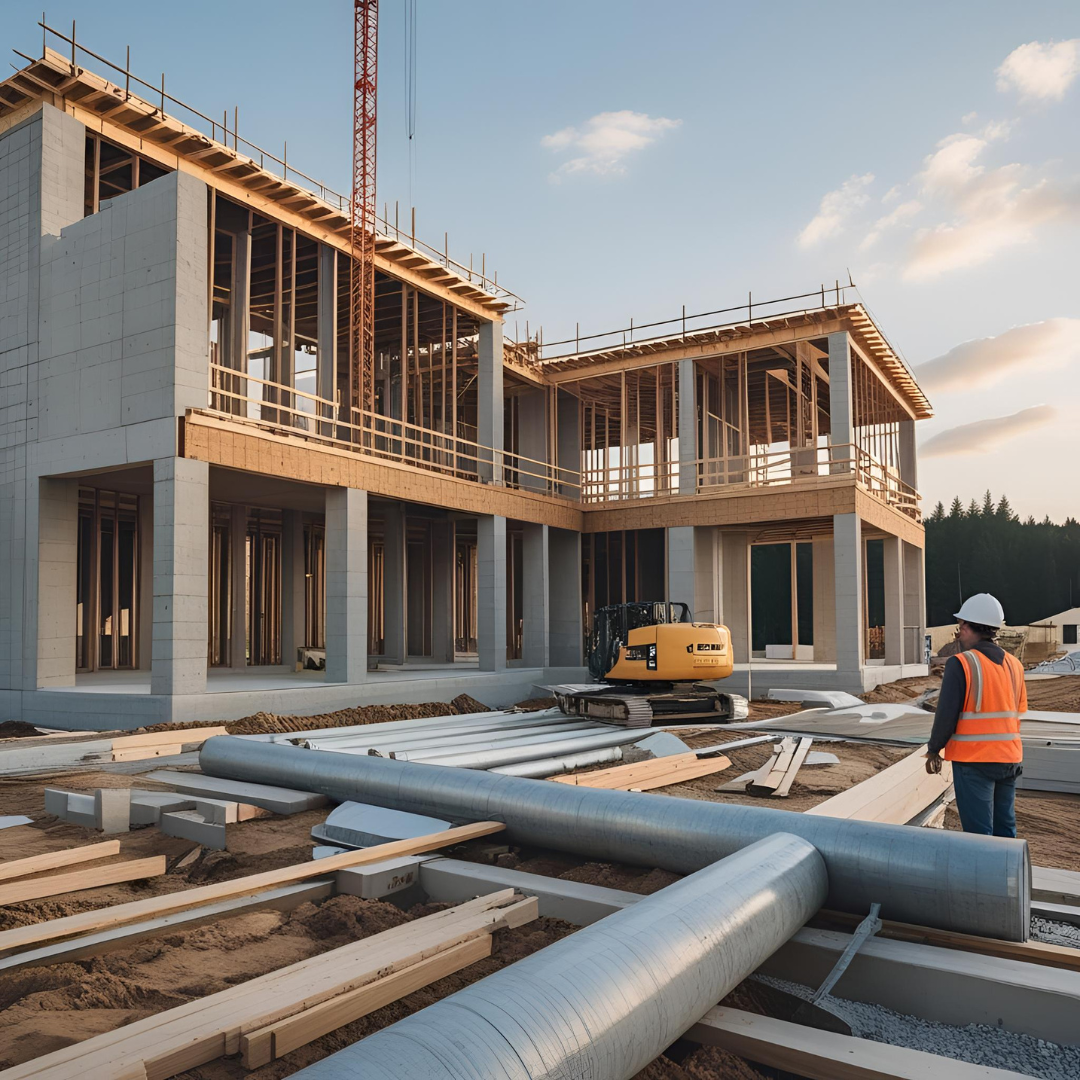“Contractor reviewing building plans inside a condominium common area – highlighting lien law limitations.”